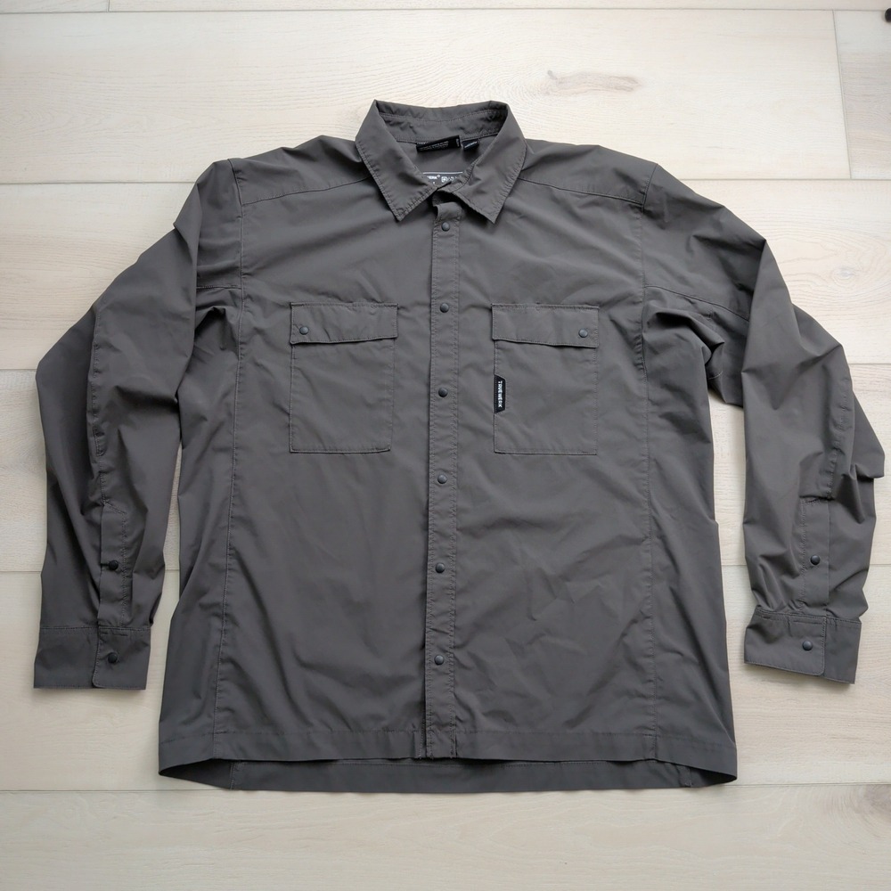 Truewerk Long Sleeve Cloud Shirt Mens XL Dark Gray Technical Workwear Snap Front